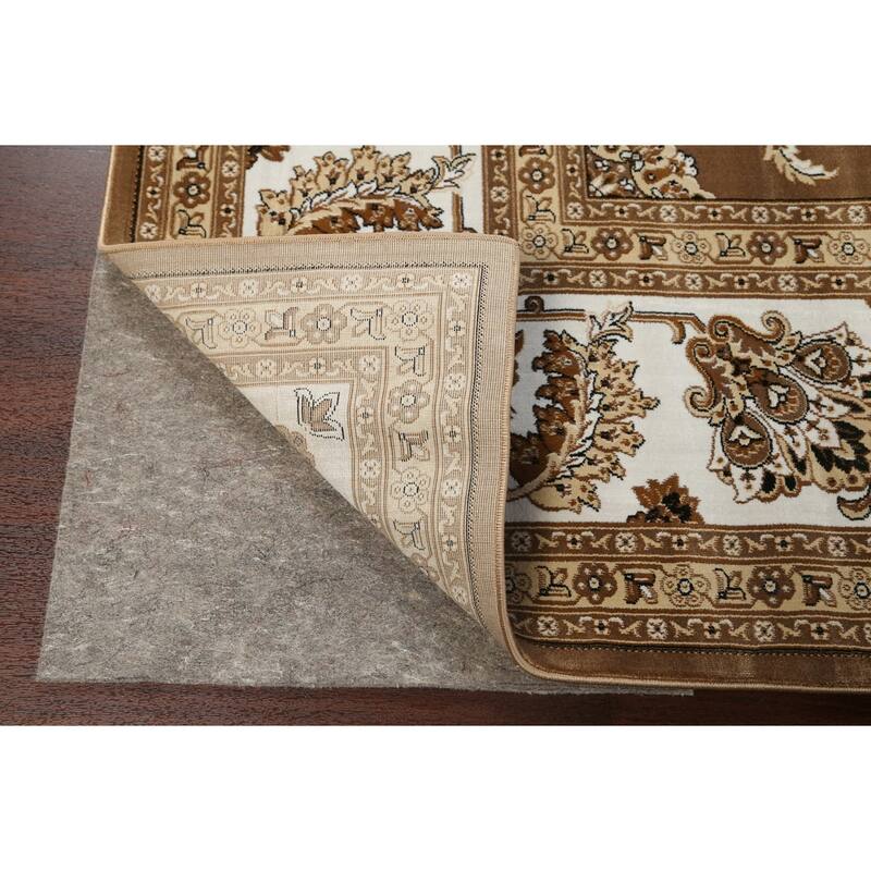 Brown Floral Traditional Tabriz Turkish Area Rug Oriental Carpet