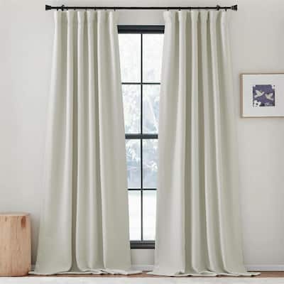 Natural Faux Linen Curtains 50x84" Pinch Pleat