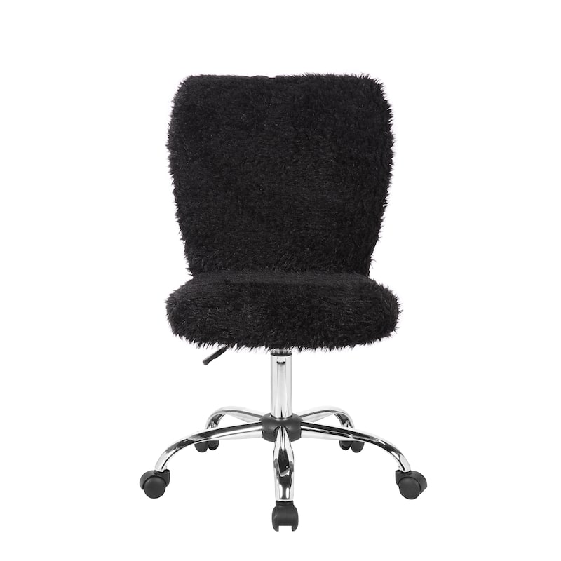 Porthos Home Alva Swivel Office Chair, Shaggy Fabric Upholstery