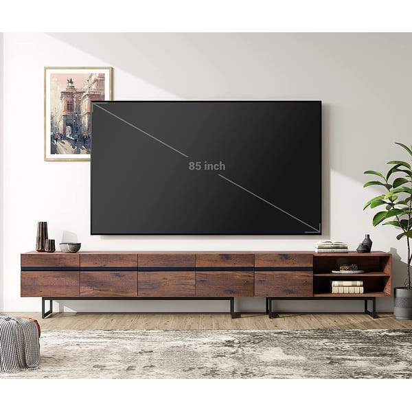 WAMPAT Modern TV Stand for up to 100 inch TV with Storage