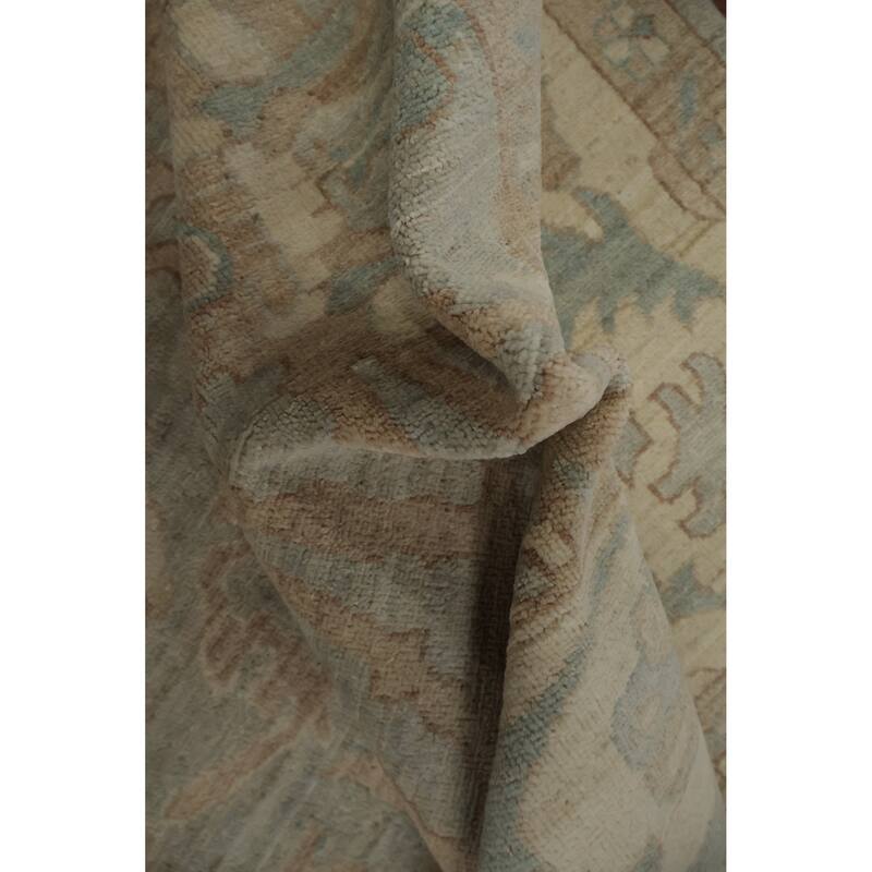 Hand Knotted Oriental 100% Wool Carpet Transitional All-Over Greys & Charcoal Oushak Area Rug - 11' 8'' X 8' 8''