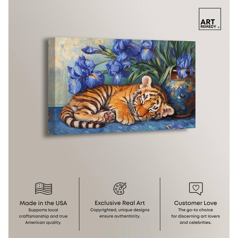Gentle Tiger Nap Canvas by Art Remedy, Gallery Wrapped