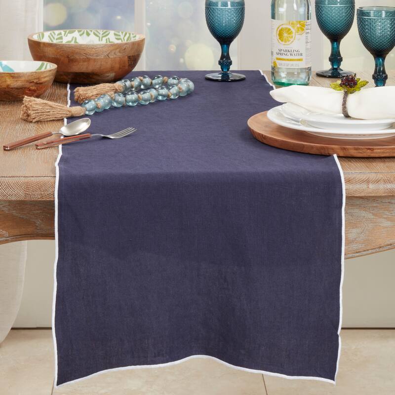 Stonewashed Stitched Edge Table Runner