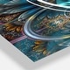 preview thumbnail 3 of 4, Designart 'Fractal Blue Flowers' Modern 3 Panels Large Wall CLock - 36 in. wide x 28 in. high - 3 panels