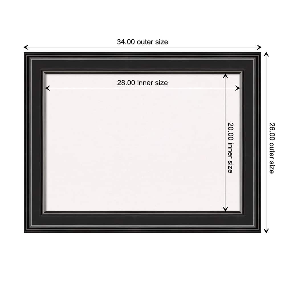 Ridge Black Framed White Corkboard Bulletin Board