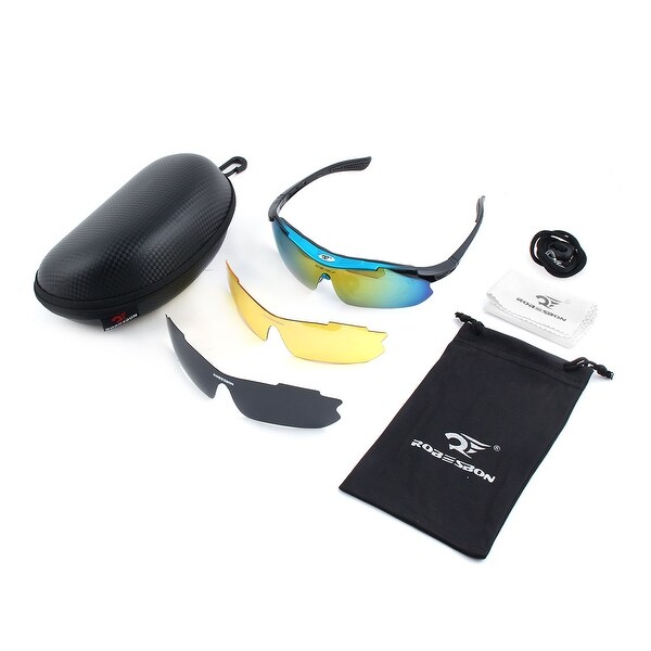 ROBESBON Authorized Exercise Eyewear Rimless Frame Lens Cycling Glasses Blue Set