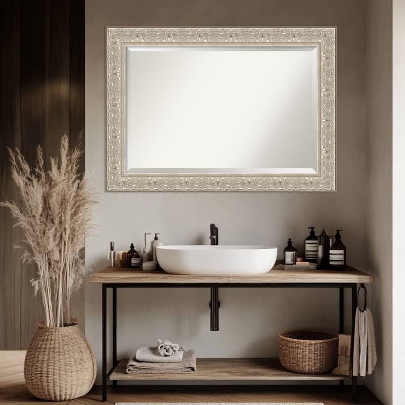 Luxe Beveled Framed Bathroom Vanity Wall Mirror