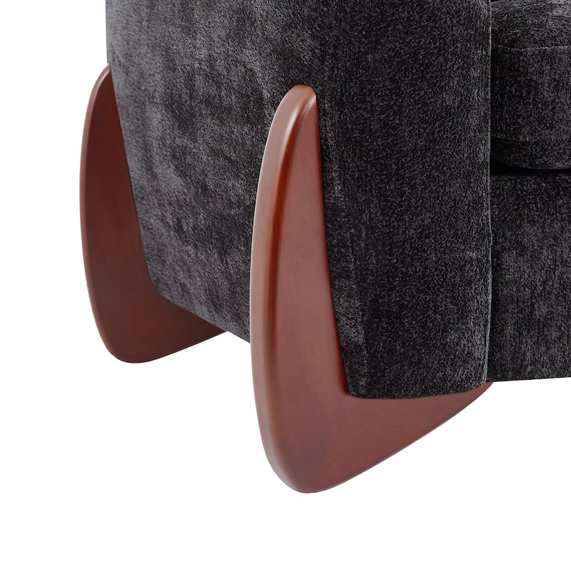 Christopher Knight Home - Hartly Modern Chenille Upholstered 3-Seater Sofa with Solid Wood Legs