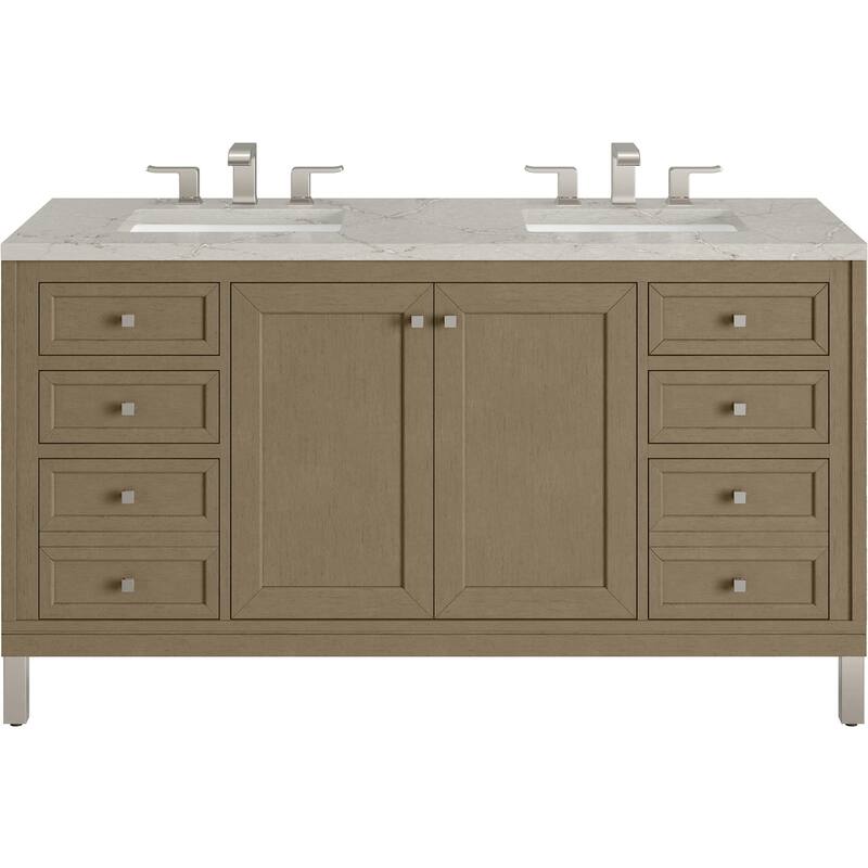 James Martin Vanities 503-V60D-FVSL Chicago 60" Free Standing Double - Walnut Whisper
