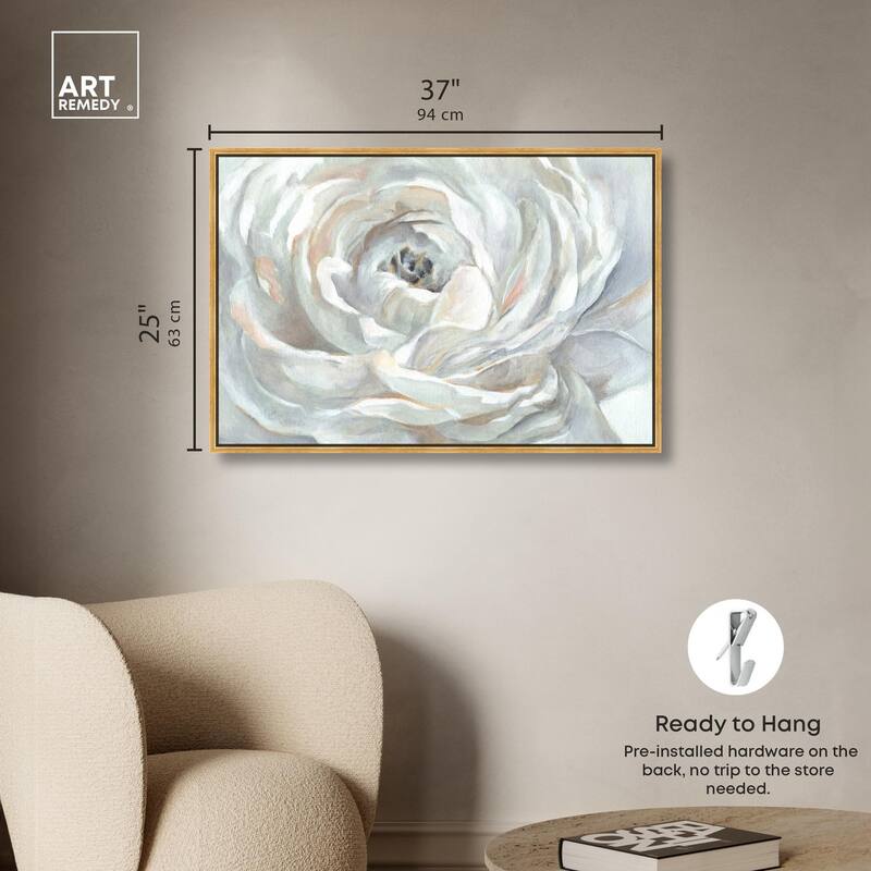 Powdery Peony Canvas by Art Remedy