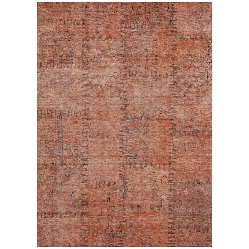 HomeRoots Patchwork Transitional Rectangle Outdoor Rug