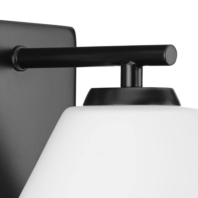 Copeland Collection One-Light Matte Black Mid-Century Modern Vanity Light - 6 in x 7 in x 8 in