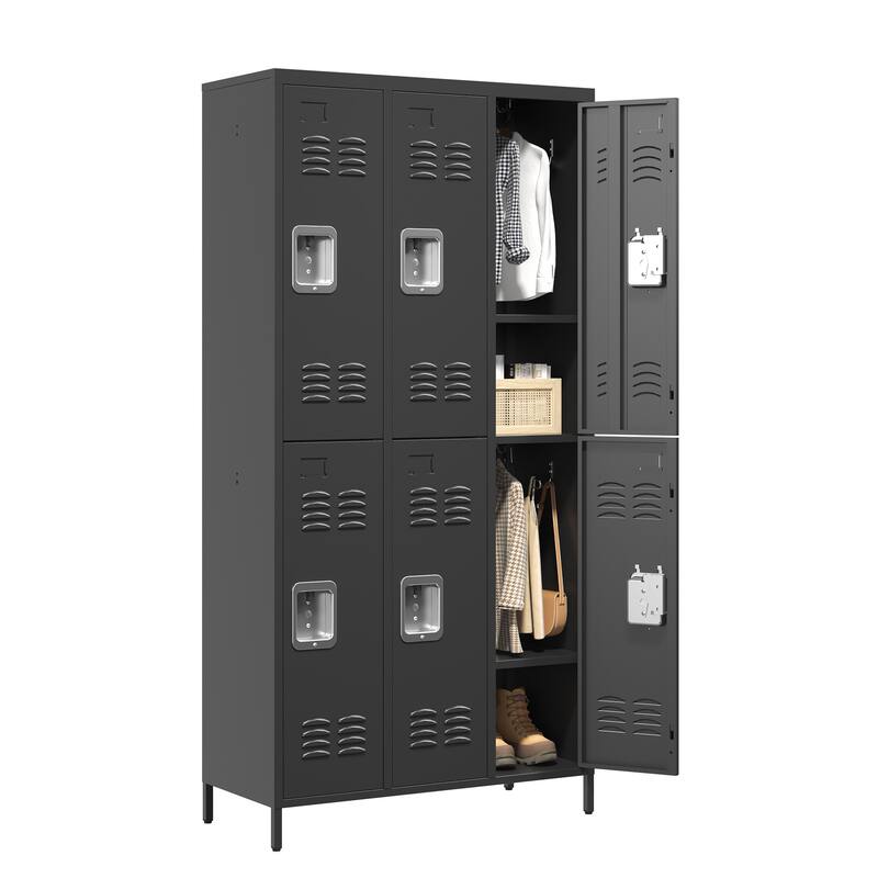 6 Door 72"H Metal Lockers With Lock