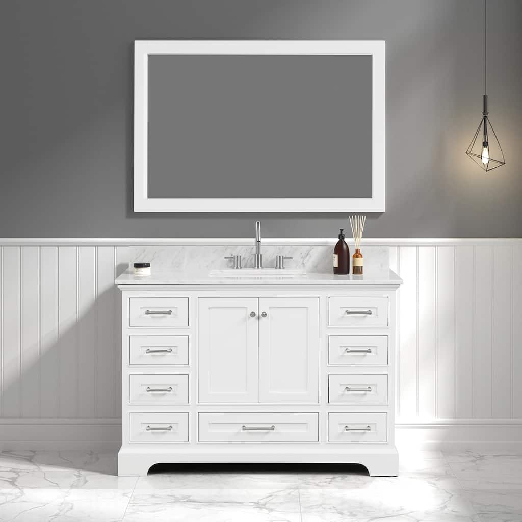 Blossom Copenhagen 48" Bathroom Vanity with Marble Top, Sink & Mirror