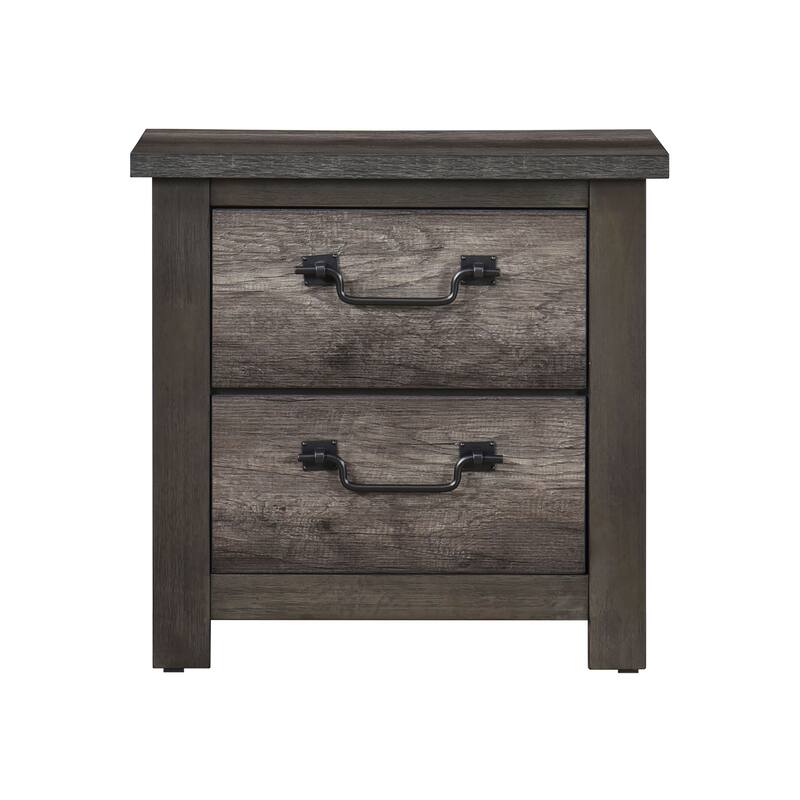 2-Drawers Storage Nightstand 1pc Wooden