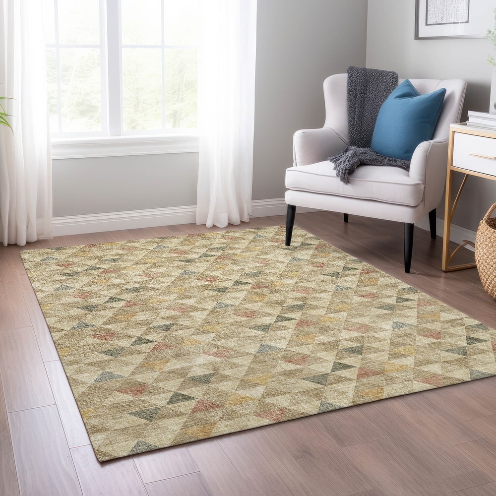 Machine Washable Indoor/ Outdoor Chantille Contemporary Mosaic Rug