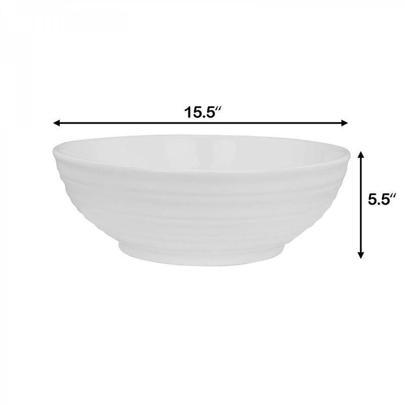 15.5" Round White Ceramic Bathroom Vessel Sink