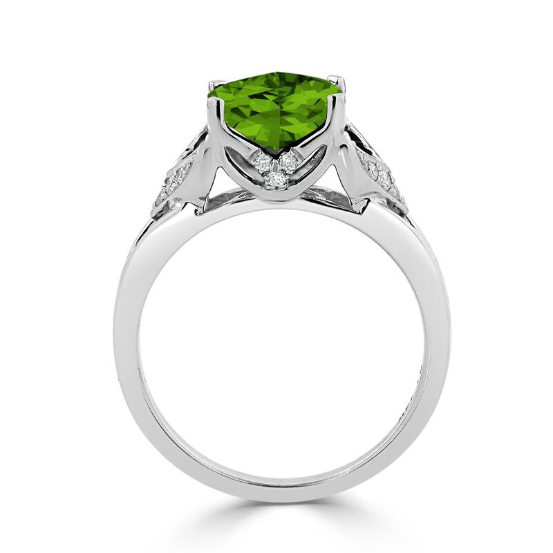 Auriya Modern 2 3/8ct Cushion-cut Peridot and Diamond Engagement Ring 1/6ctw 14k Gold