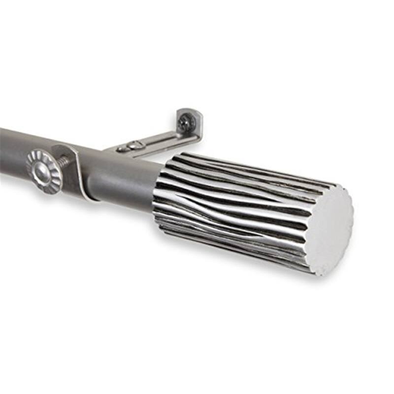 Decorative Window Curtain Rod - Tension Rod, Adjustable, Satin Nickel Finish, 120 Inch Length - 170