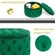 preview thumbnail 6 of 32, Adeco Round Velvet Storage Ottoman, Button Tufted Footrest Footstool