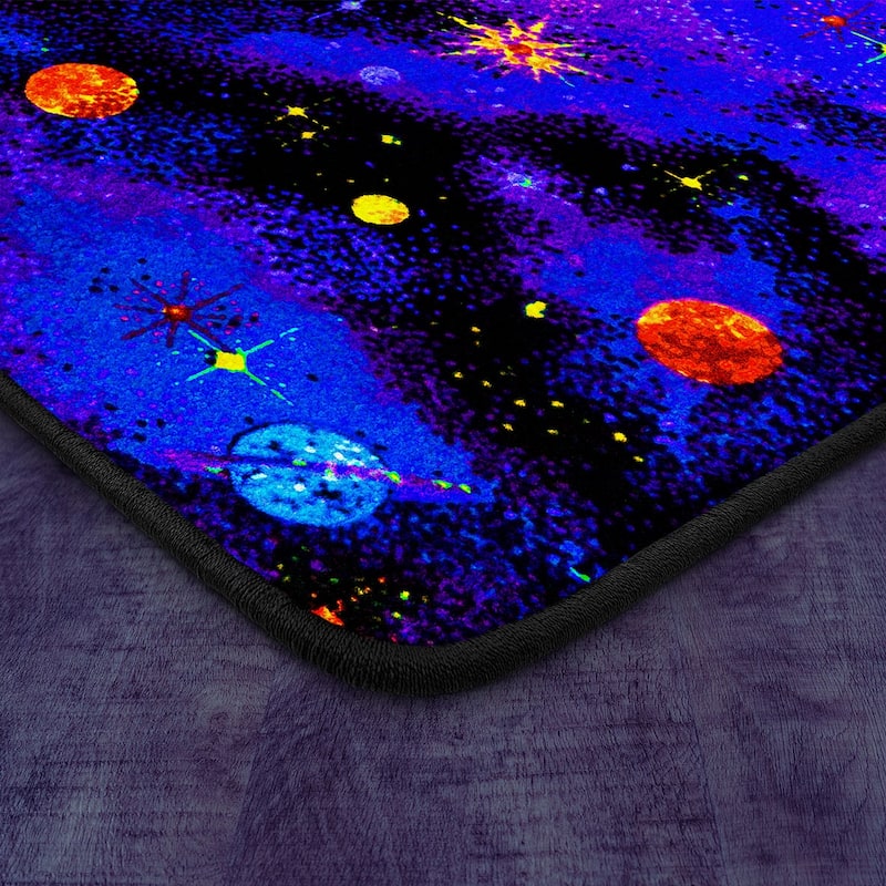 Space Explorer Fluorescent Nylon Area Rug