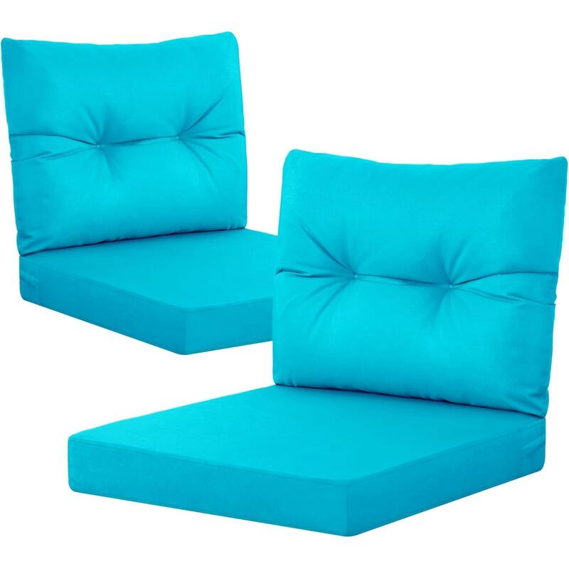 WINSOON 24x24 Inch Outdoor Deep Seat Cushion Set,Waterproof and Resistant Set Of 2 - Baby Blue