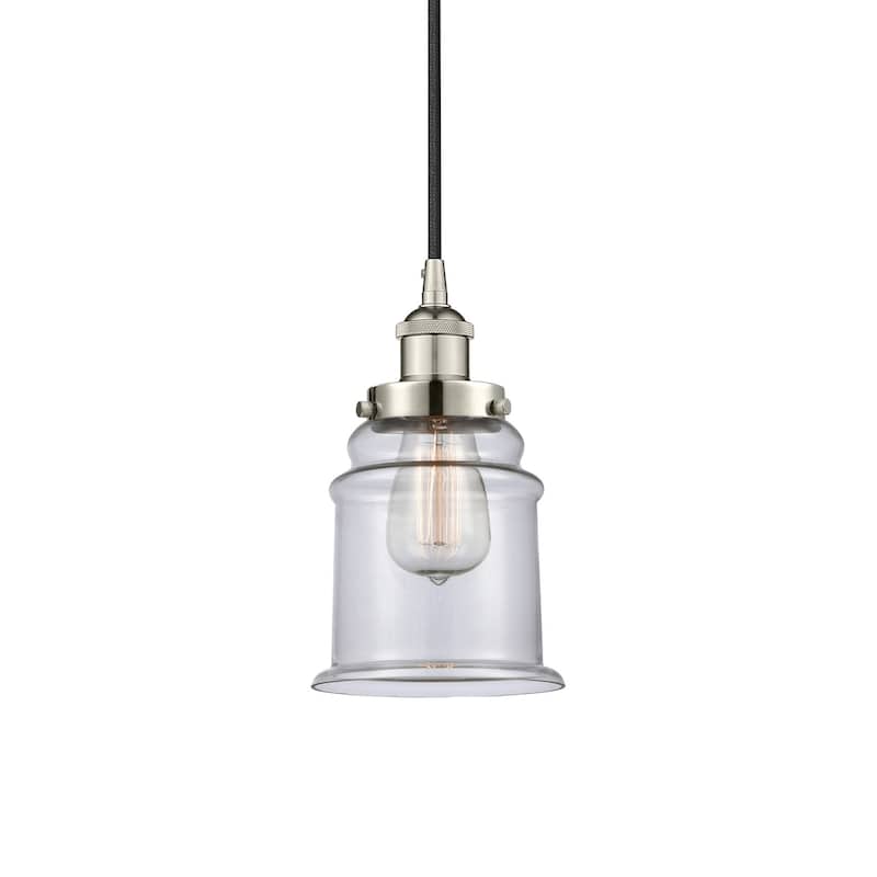 Innovations Lighting 616-1PH-11-6 Canton Pendant Canton 6" Wide Mini - Polished Nickel / Clear