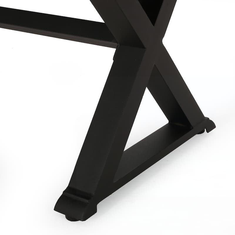 Outdoor Dining Bench, Antique Matte Black