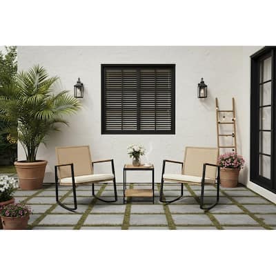 Made4Home Vianna 3-Piece Solid Acacia Wood Patio Rocking Set