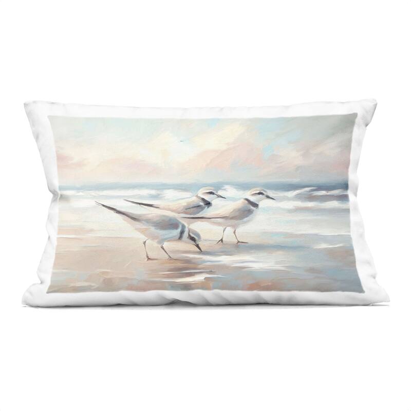 Stupell Sandpipers Under Warm Beach Sun Decorative Printed Throw Pillow Design by Ramona Murdock - Accent - Polyester - Blue - Single