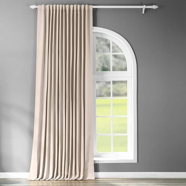 slide 2 of 85, Exclusive Fabrics Extra Wide Room Darkening 84-inch Curtain (1 Panel) 100 X 84 - Eggnog