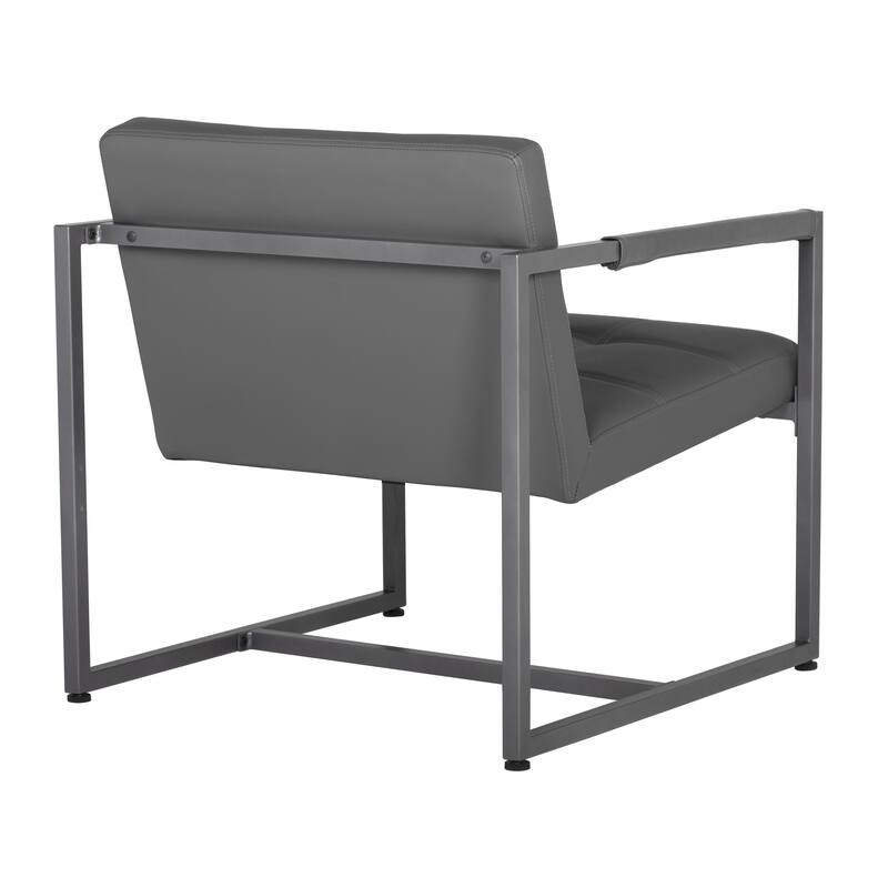 Studio Designs Home Camber Bonded Leather and Metal Mid-century Accent Chair