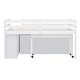 preview thumbnail 15 of 38, Functional Twin Size Wooden Loft Bed with Retractable Writing Desk and 4 Drawers, Solid Construction, Versatility galore, White