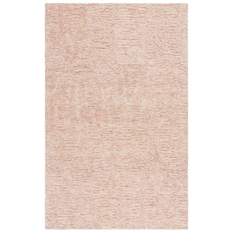 SAFAVIEH Handmade Pine Sigurasta Modern & Contemporary Wool Rug - 6' Square - Rust/Ivory