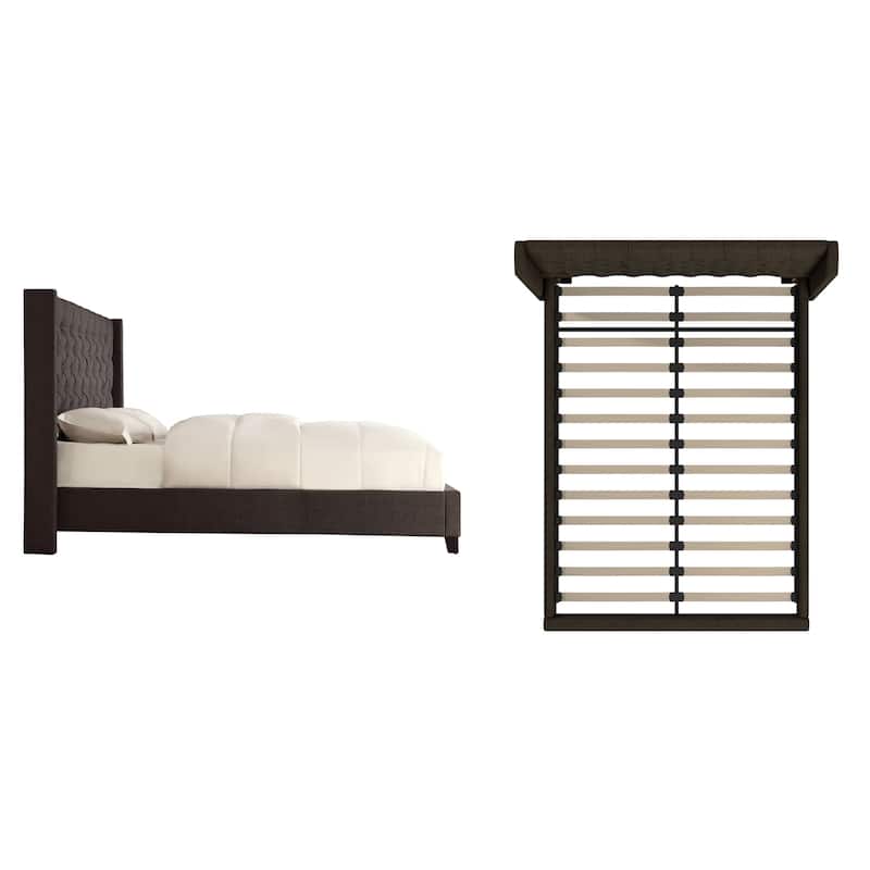 Detmold Wingback Button Tufted Queen Bed