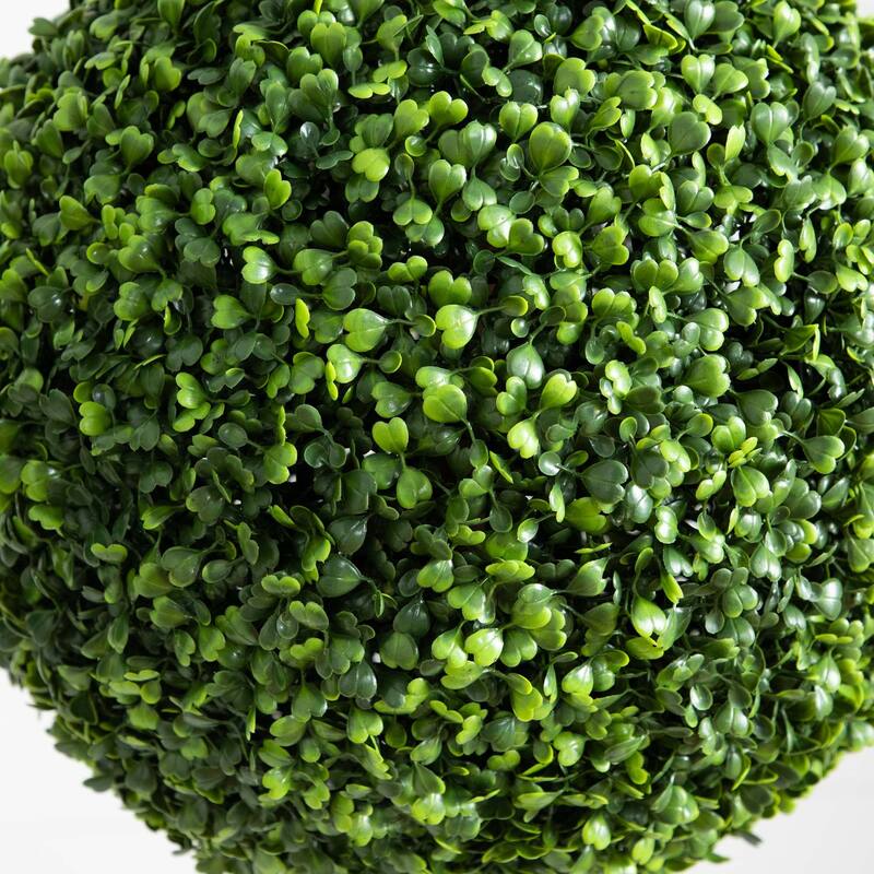 Boxwood Ball Topiary Artificial Outdoor Plants - 14" - Set of 2