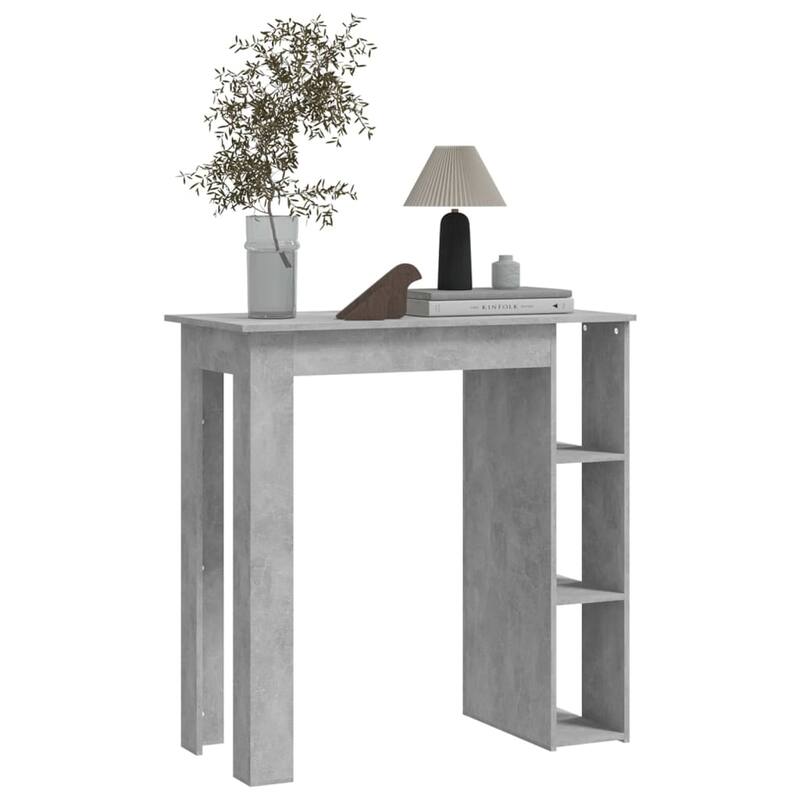 vidaXL Bar Table Kitchen Pub Table Bistro Table with Shelf Engineered Wood - 40.2" x 19.7" x 40.7"