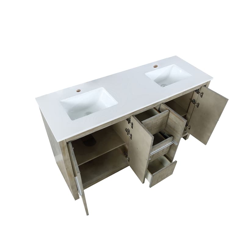 Lafarre 30 in W x 20 in D Rustic Acacia Bath Vanity and White Quartz Top