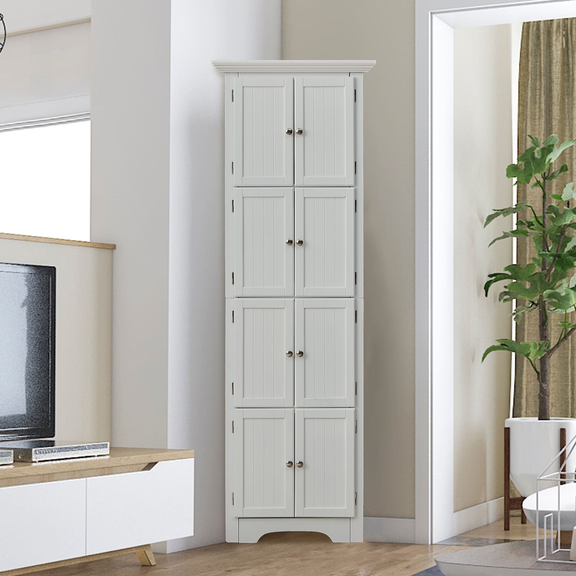 Tall storage cabinet living room shop