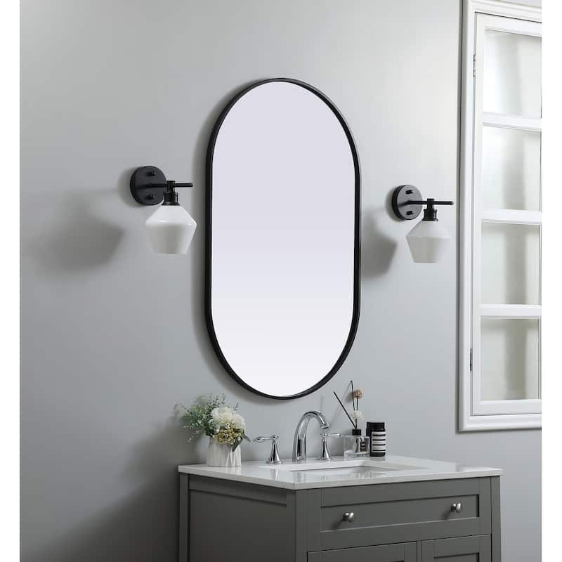 Indigo Home Metal Frame Oval Mirror 24x40 Inch