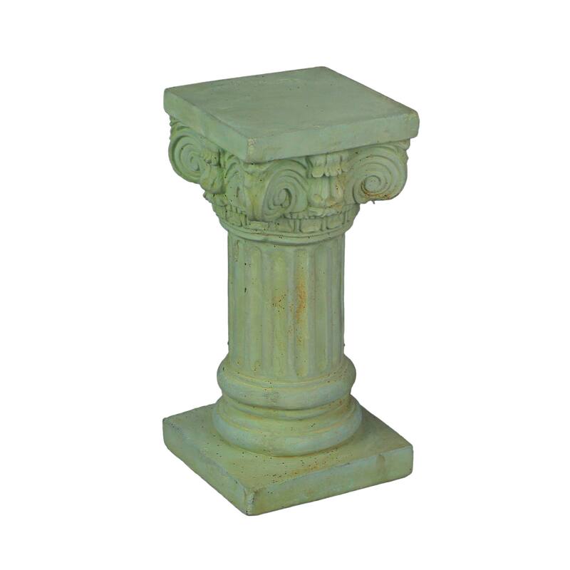 Green Finish Concrete Roman Ionic Column Pillar Pedestal 8.25 Inch - 8.25 X 4 X 4 inches