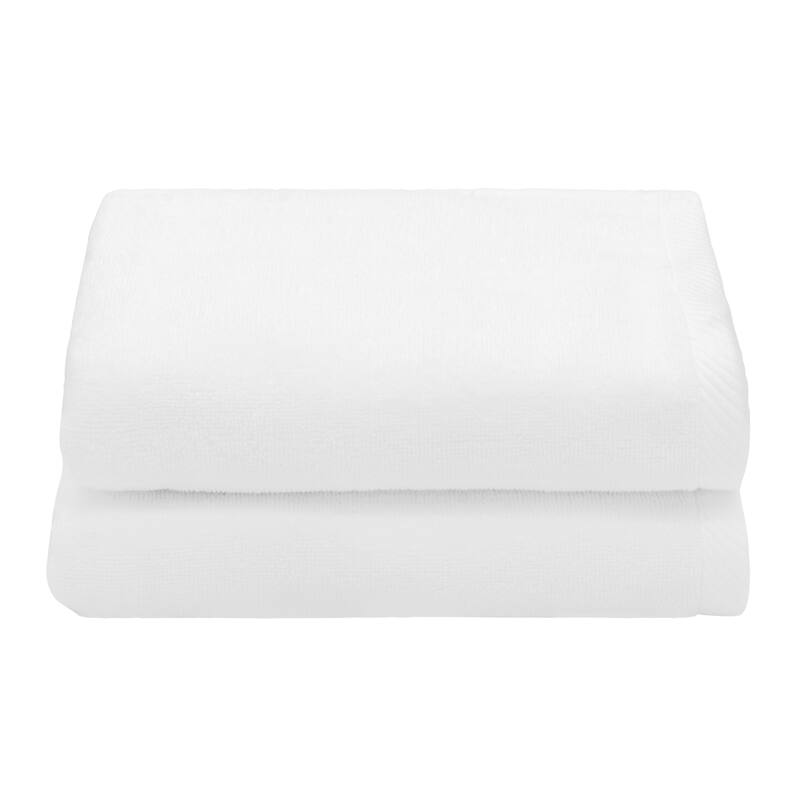 Authentic Hotel and Spa 100% Turkish Cotton Ediree Hand Towels - Set of 2 - White