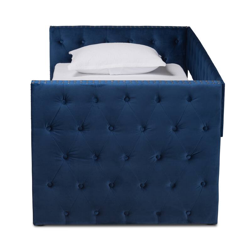 Larkin Modern Velvet Fabric Upholstered Daybed with Trundle