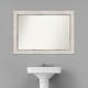 preview thumbnail 22 of 28, Non-Beveled Wood Bathroom Wall Mirror - Trellis Silver Frame - Trellis Silver