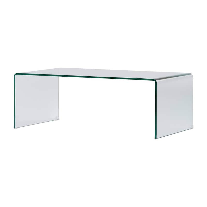 Curvo Clear Tempered Glass Waterfall Coffee Table