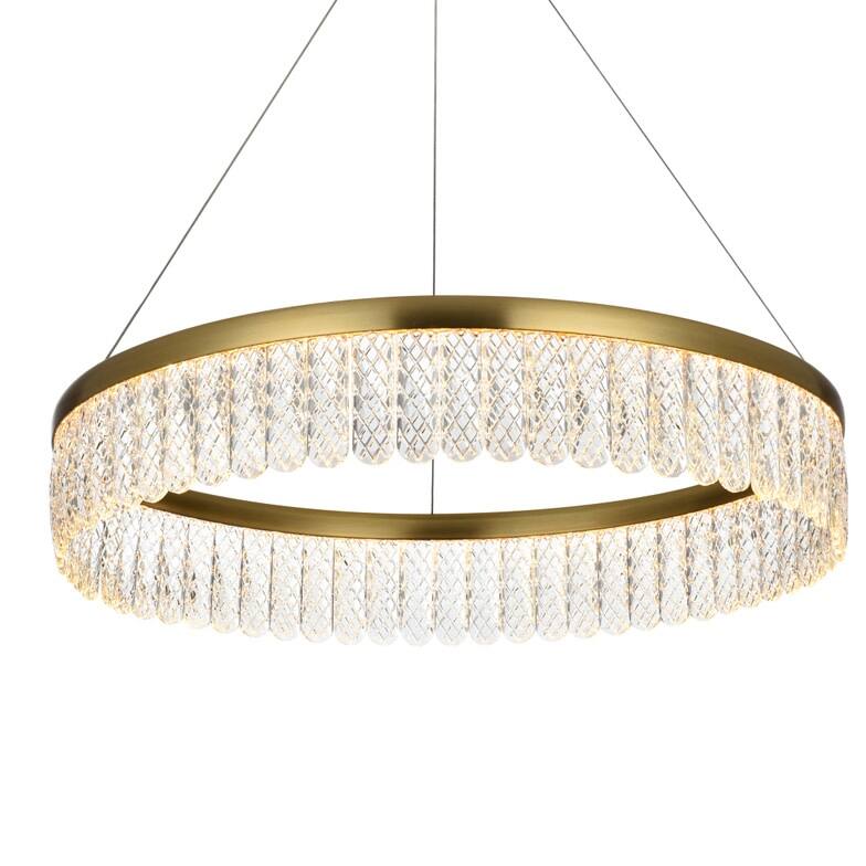 Elegant Lighting 2060D24 Rune 24" Wide LED Ring Chandelier - 2087 - Satin Gold