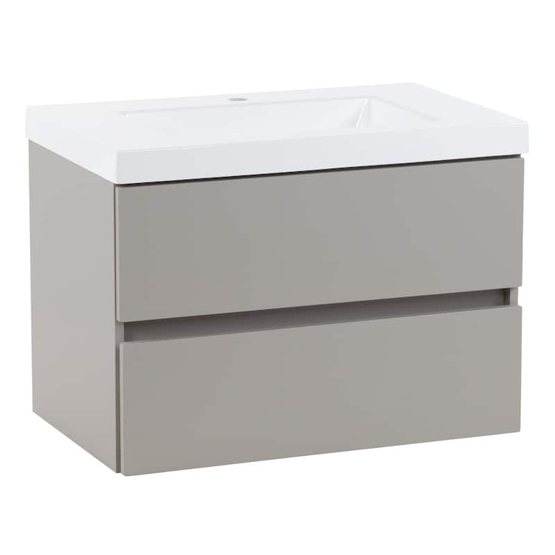 Spring Mill Cabinets Innes 30.5" 2-Drawer Floating Bathroom Vanity With White Sink Top