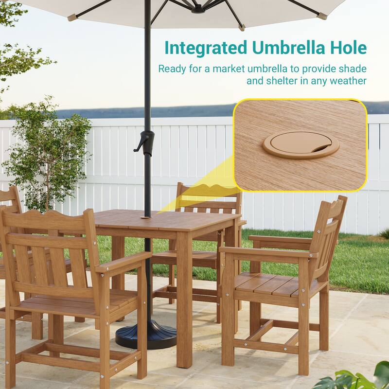 HIPS Outdoor Dining Set All-weather Patio Table and Chairs(Set of 5)