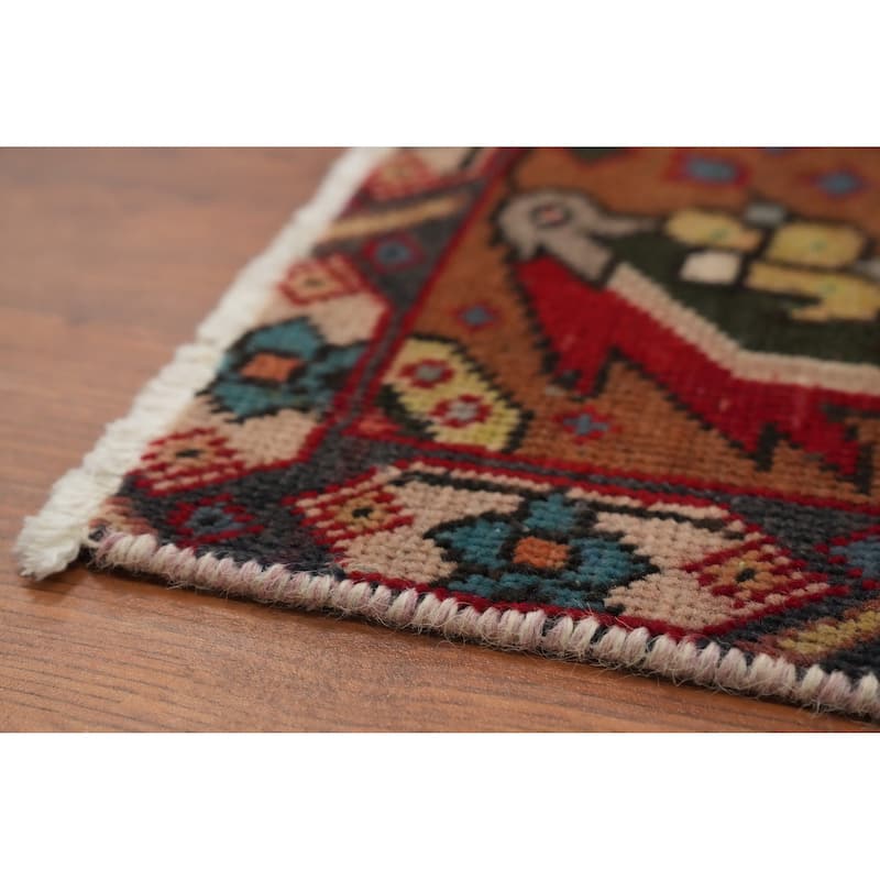 Hand Knotted Oriental 100% Wool Carpet Traditional Medallion Green Tabriz Area Rug - 4' 9'' X 2' 9''