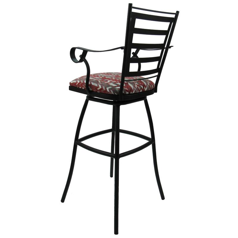 Outdoor Bar Height 30" Swivel Bar Stool Jenna - Black Frame - 30 inch Seat